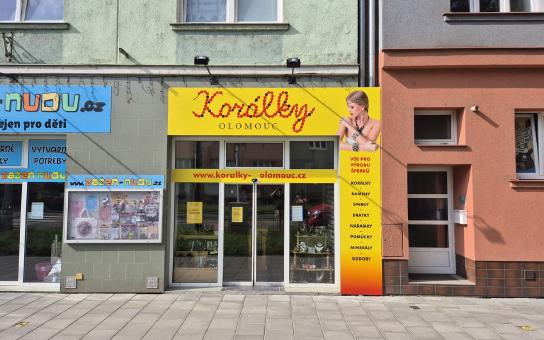 Čelní pohled na prodejnu Korálky Olomouc